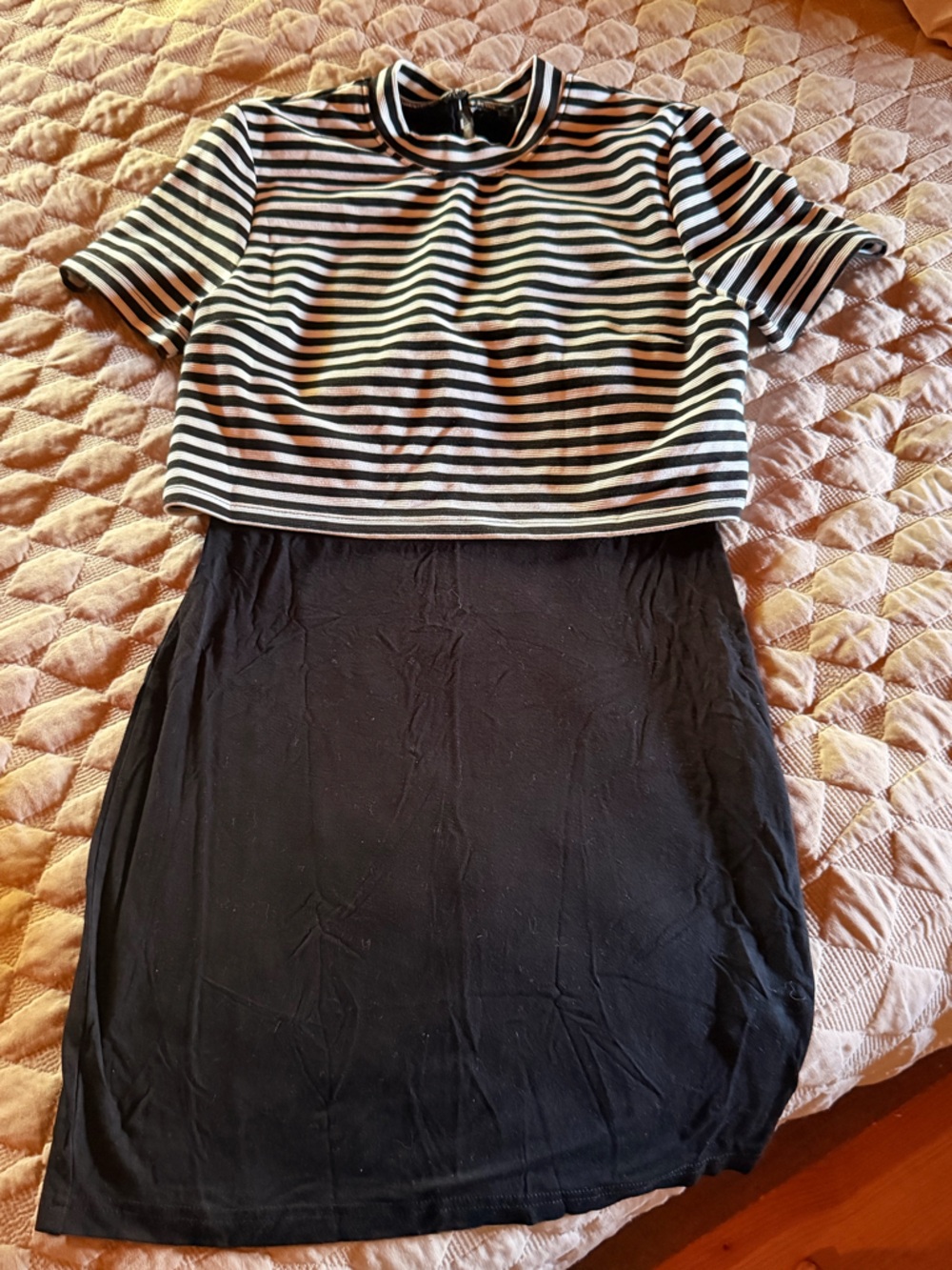 Forever 21 Black and White Striped Mini Dress